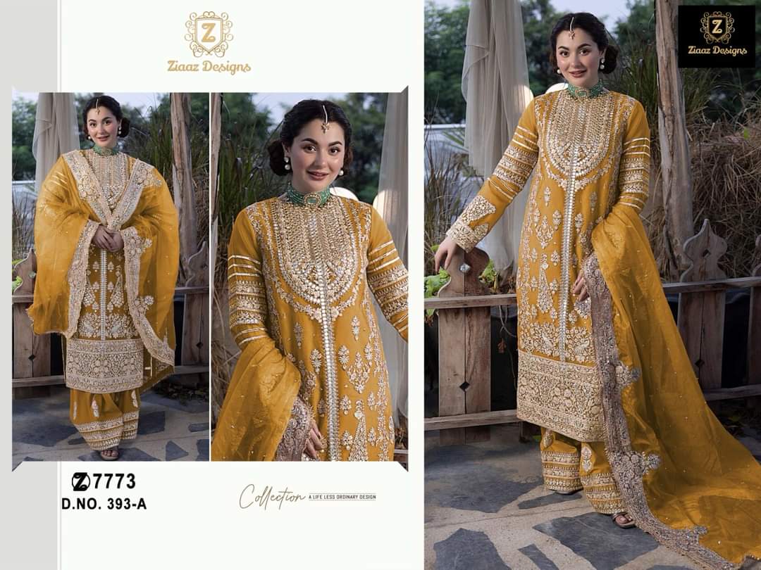 393 A To D By Ziaaz Designs Semi Stitched Pakistani Suits Suppliers in India
